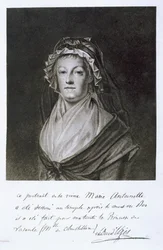 Portrait de Marie-Antoinette dans la prison du Temple, gravé par Dujardin, de 